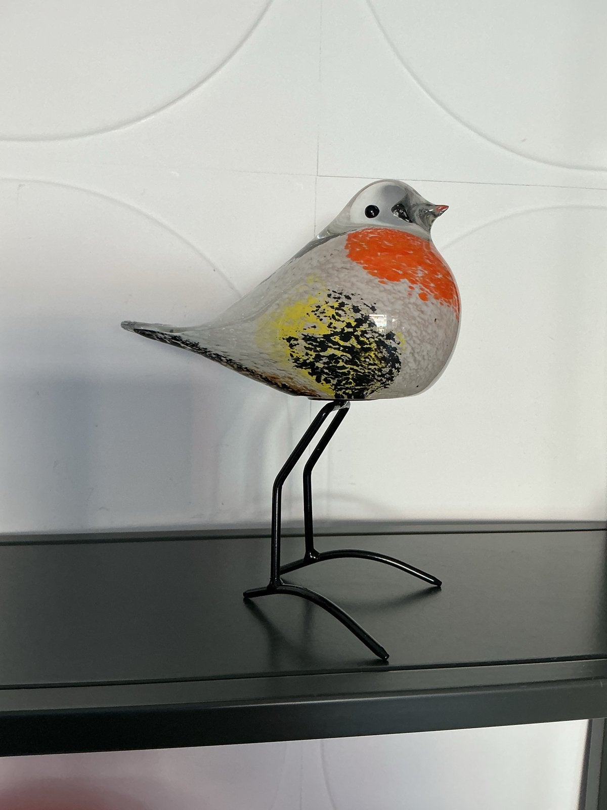 Glazen vogel op standaard - decoratief object, Meerkleurig, Ophalen of Verzenden, Zo goed als nieuw, Modern