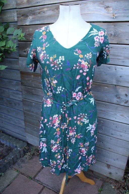Jurk donkergroen/ kleur Paprika mt 1 (44) Vaste prijs, Kleding | Dames, Jurken, Maat 42/44 (L), Ophalen of Verzenden, Zo goed als nieuw
