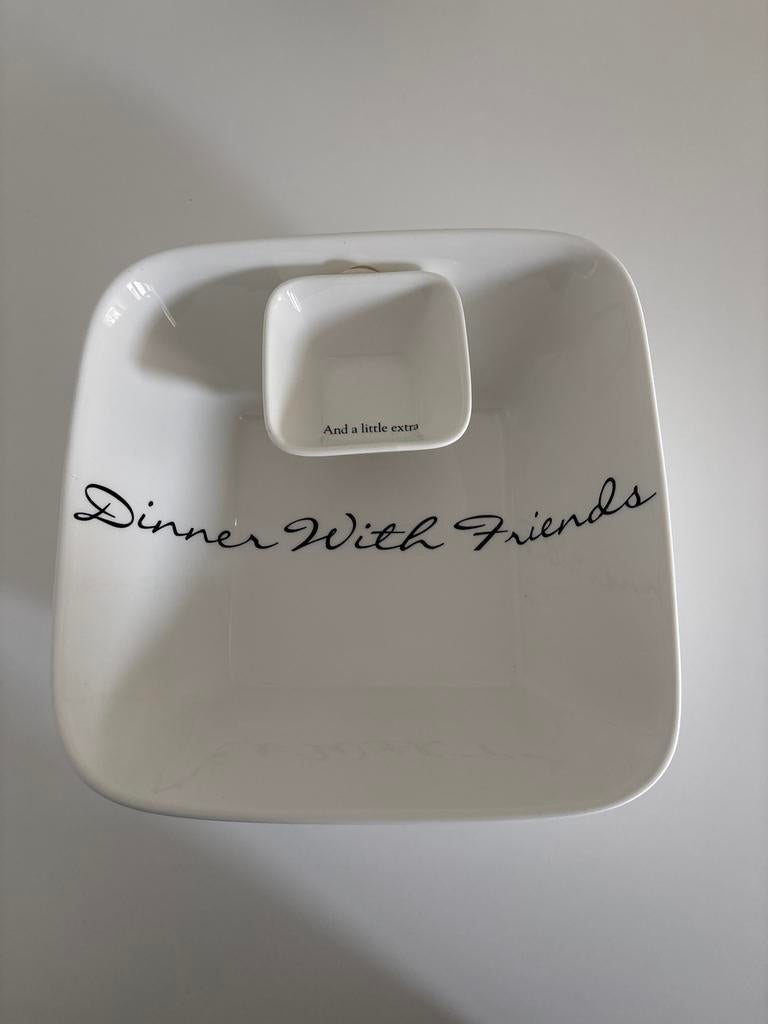 Rivièra Maison schaal 'Dinner With Friends' met bakje, Ophalen, Gebruikt, Porselein of Keramiek, Schaal