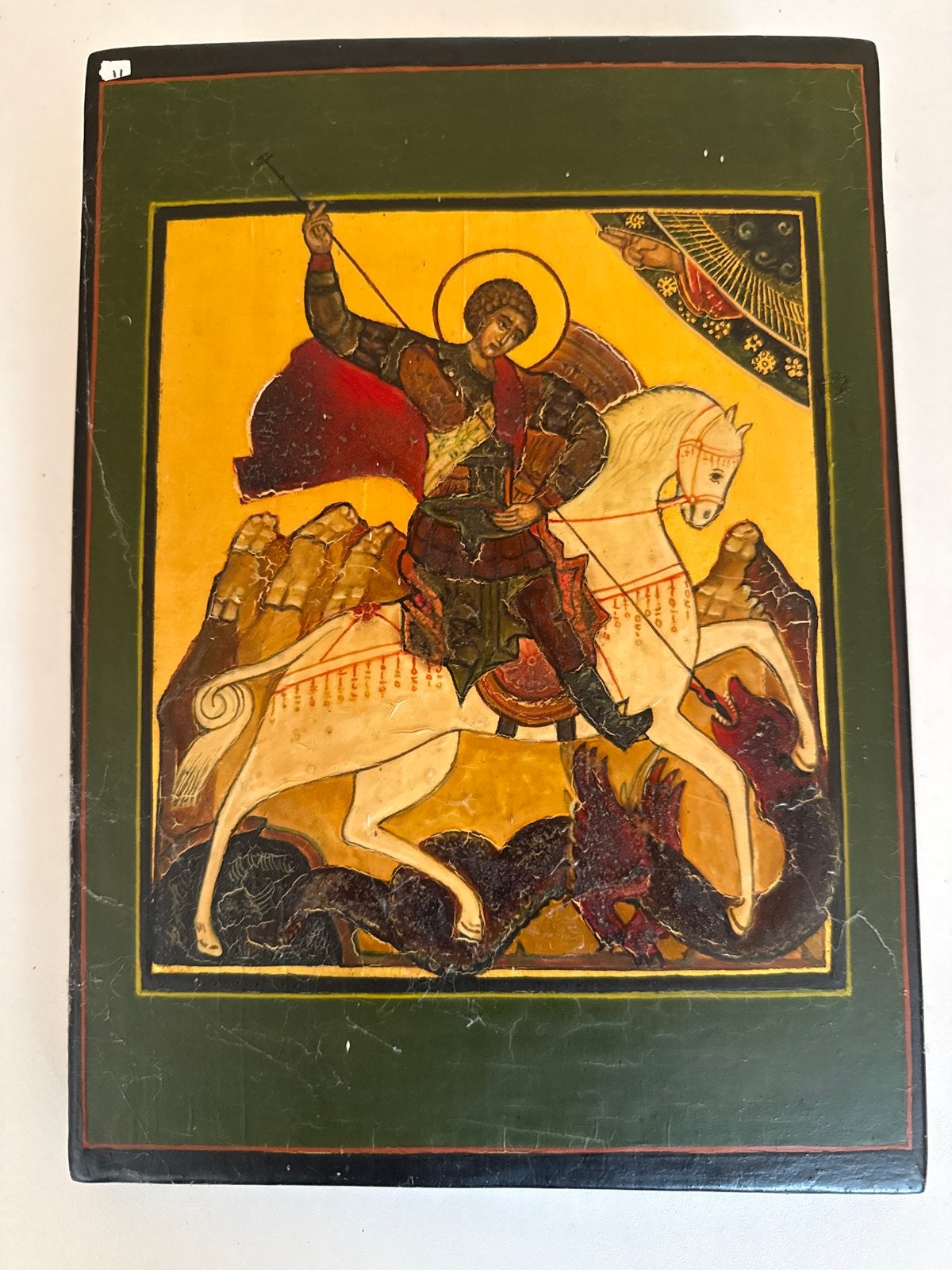 Antieke Russische Icoon: Sint Joris en de Draak, Verzenden