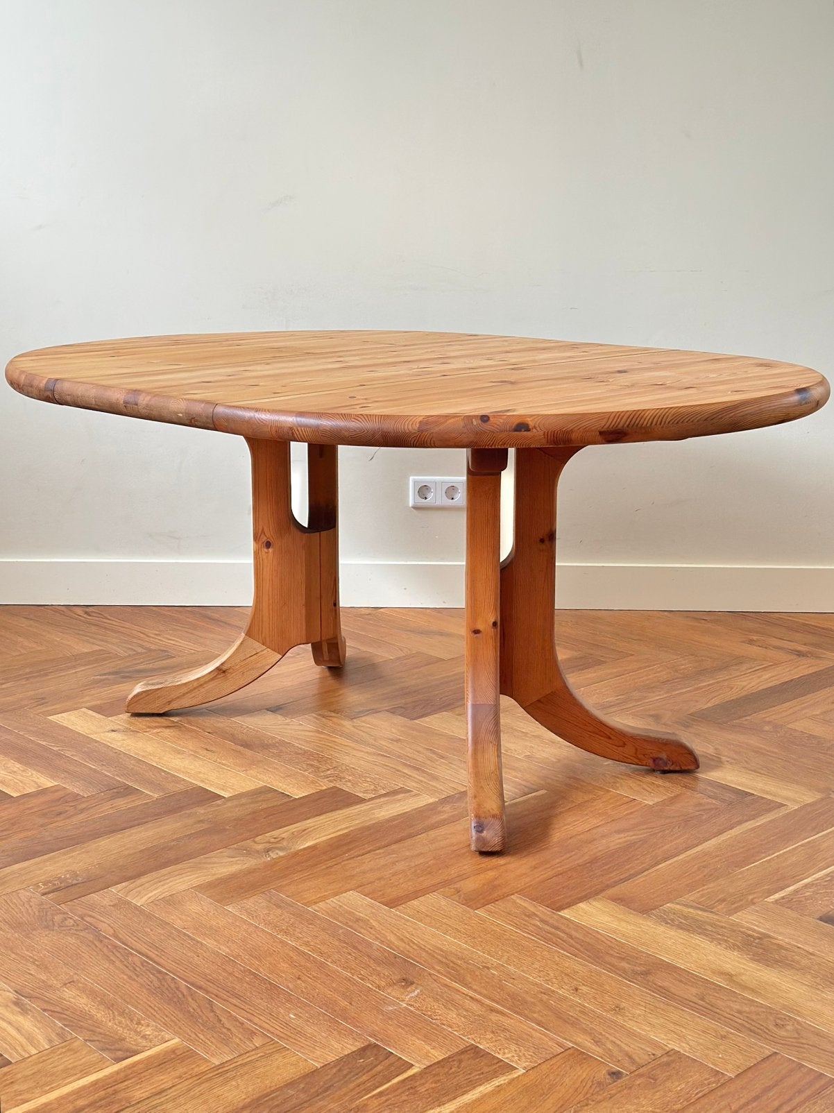Vintage grenen eettafel Deens Rainer Daumiller jaren 60/70