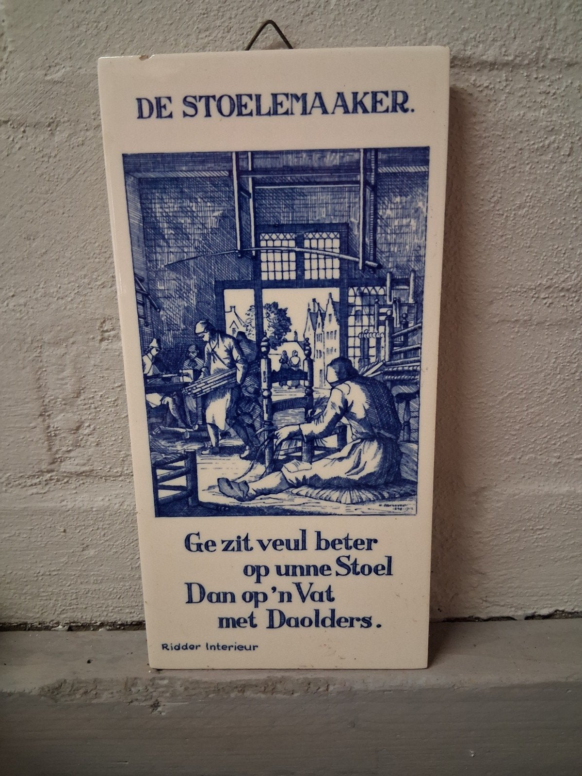 Spreuk de stoelemaaker  ridder interieur, Ophalen of Verzenden