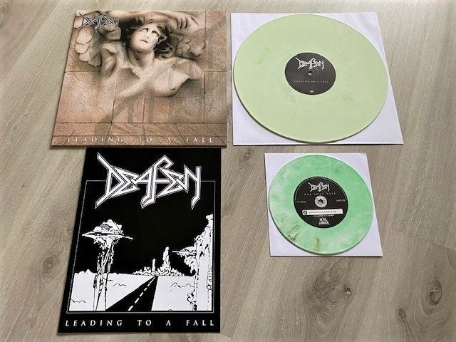 Deafen LP + 7" - Leading To A Fall (Marble Green/White), LP, Thrash metal, Ophalen of Verzenden, Zo goed als nieuw