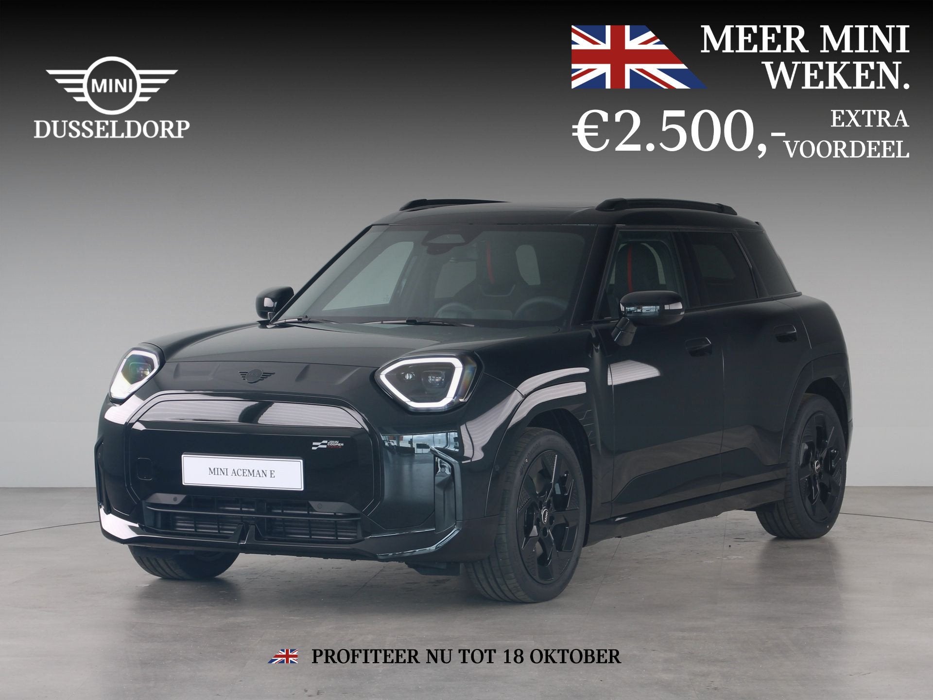 MINI Aceman E John Cooper Works Pakket M PRIVATE LEASE EUR 5, Auto's, Zwart, Zwart, Aceman, Nieuw