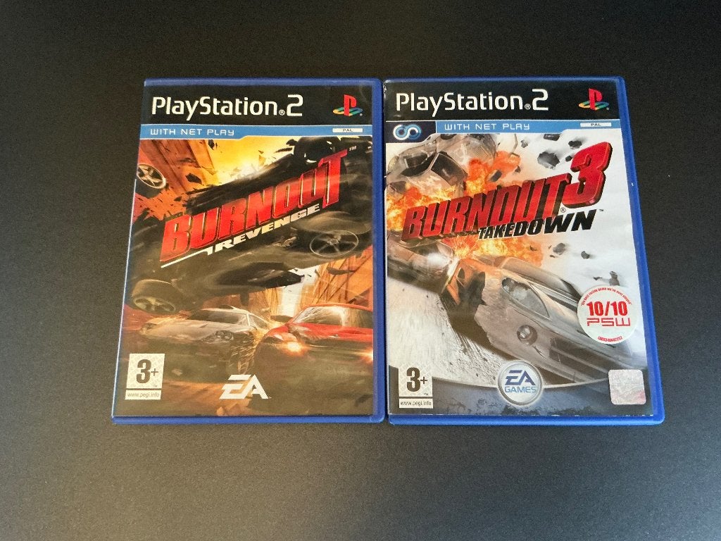 PS2 Burnout 3 Takedown & Burnout Revenge, Gebruikt, Verzenden, 1 speler, Racen en Vliegen