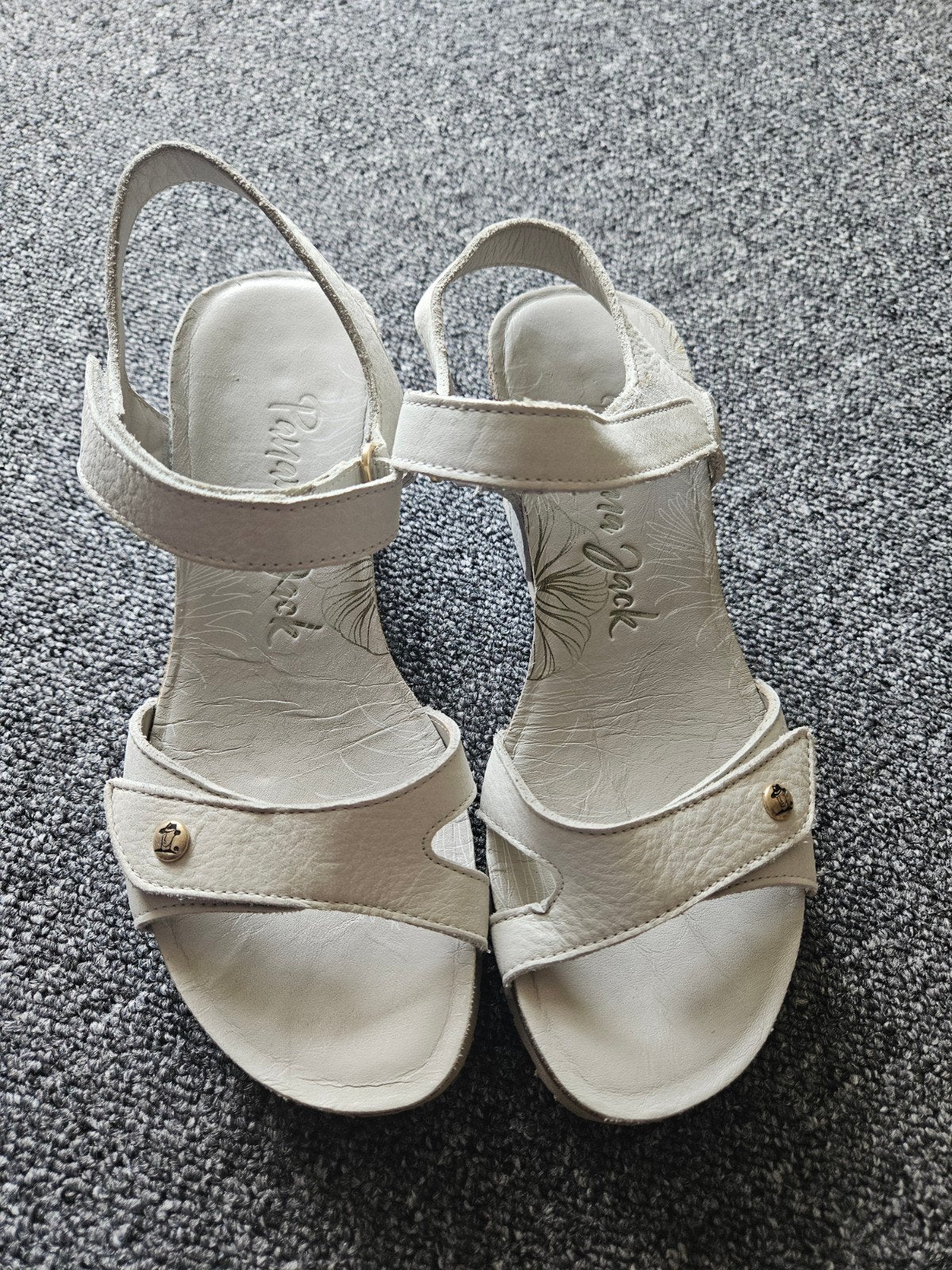 Panama Jack Leren Sandalen - Zo Goed Als Nieuw, Wit, Ophalen of Verzenden, Zo goed als nieuw, Panama Jack