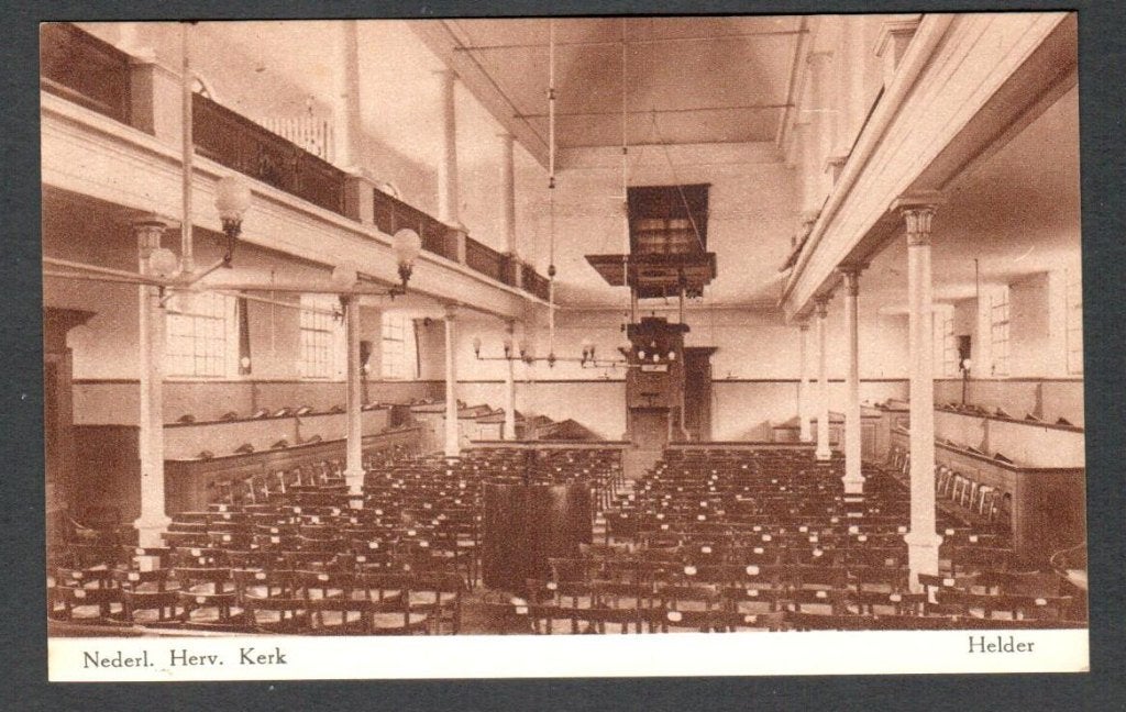 Oude ansicht - Den Helder Nederl. Herv. Kerk - NH., Ophalen of Verzenden, 1940 tot 1960, Ongelopen, Noord-Holland
