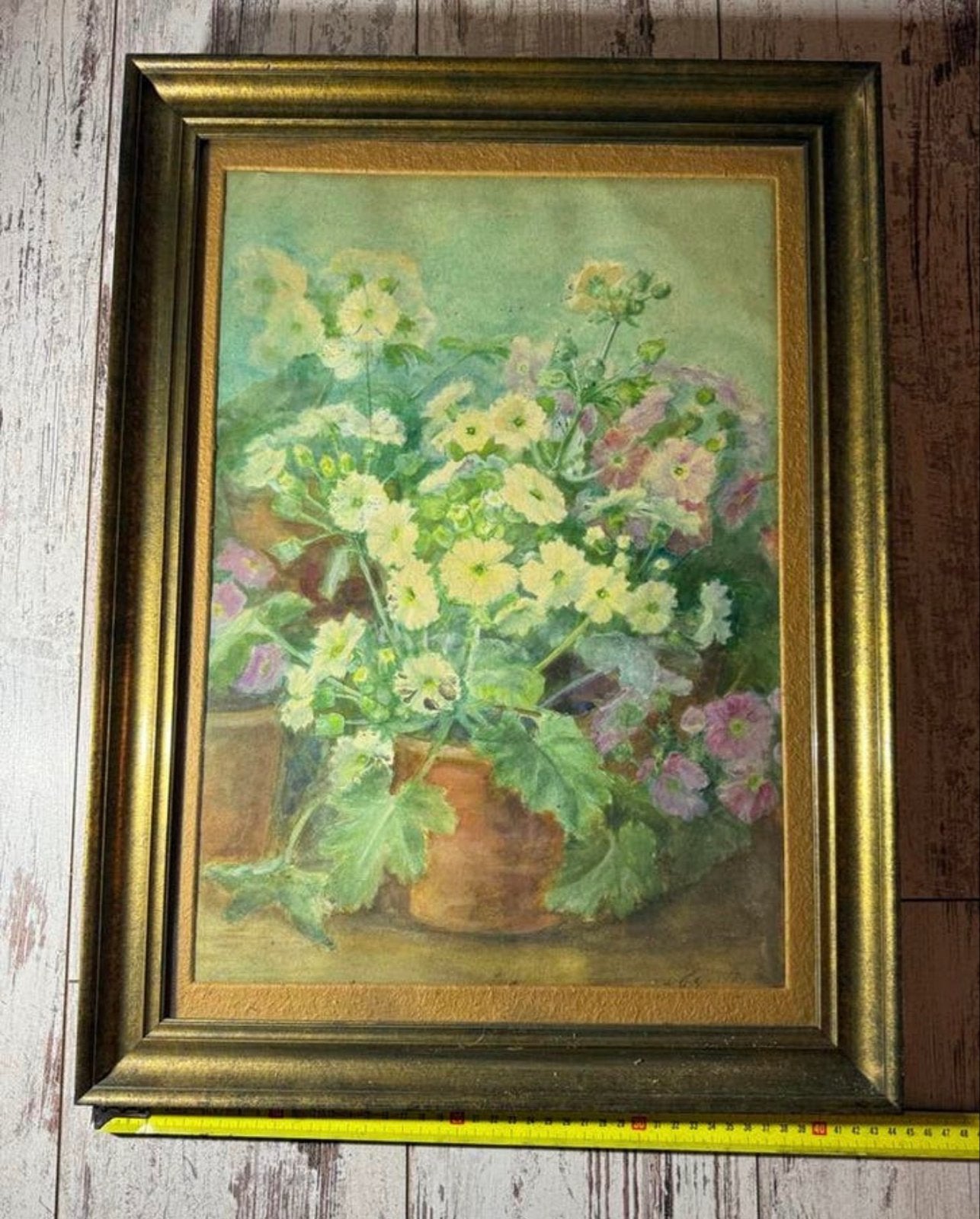 Prachtige aquarel stilleven met bloemen in pot - Gorter, Ophalen of Verzenden