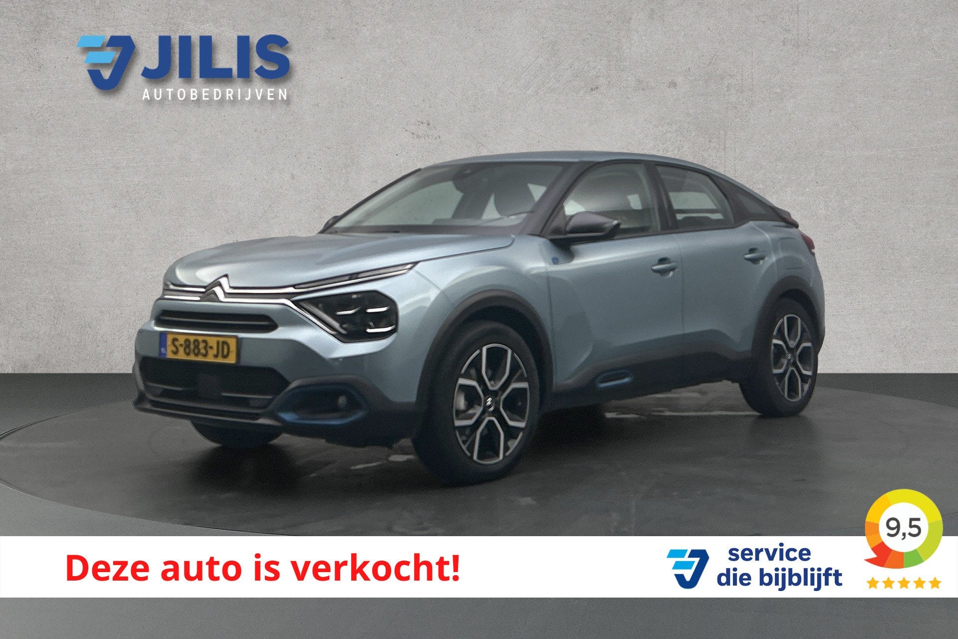 Citroën Ë-C4 Shine 50 kWh | Camera | Half leder | Trekhaak, Auto's, 136 pk, Gebruikt, Blauw, Leder en Stof