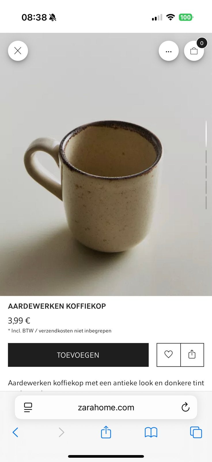Koffiekop 12, Nieuw, Ophalen of Verzenden, Glas, Overige stijlen