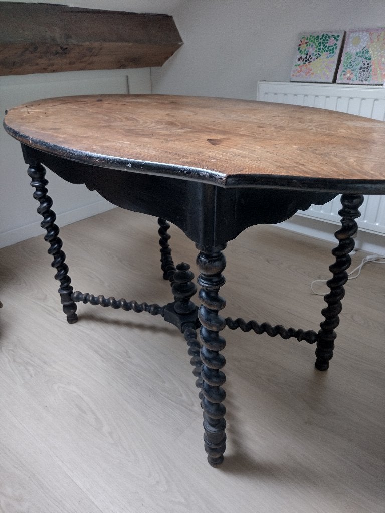 Houten tafel - blikvanger, Ophalen, Gebruikt, 100 tot 150 cm, Klassiek