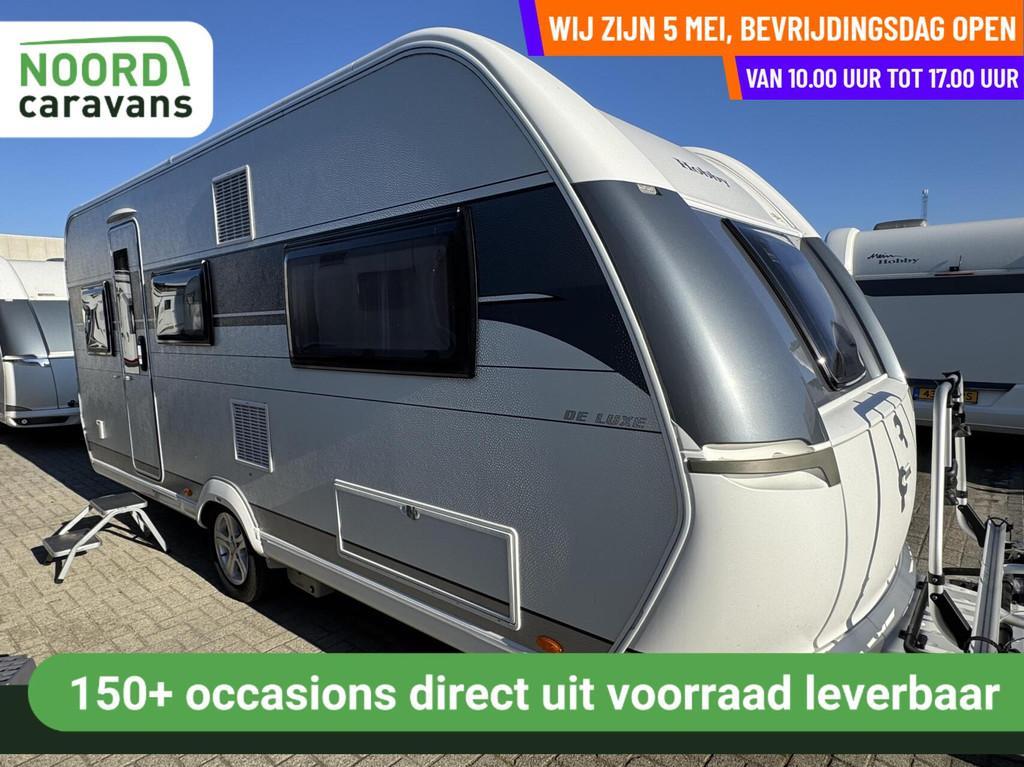 Hobby 495 UL DE LUXE.ENKELE BEDDEN,1750 KG AS,MOVER,VOORTENT, Mover, Rondzit, Hobby, 7 tot 8 meter
