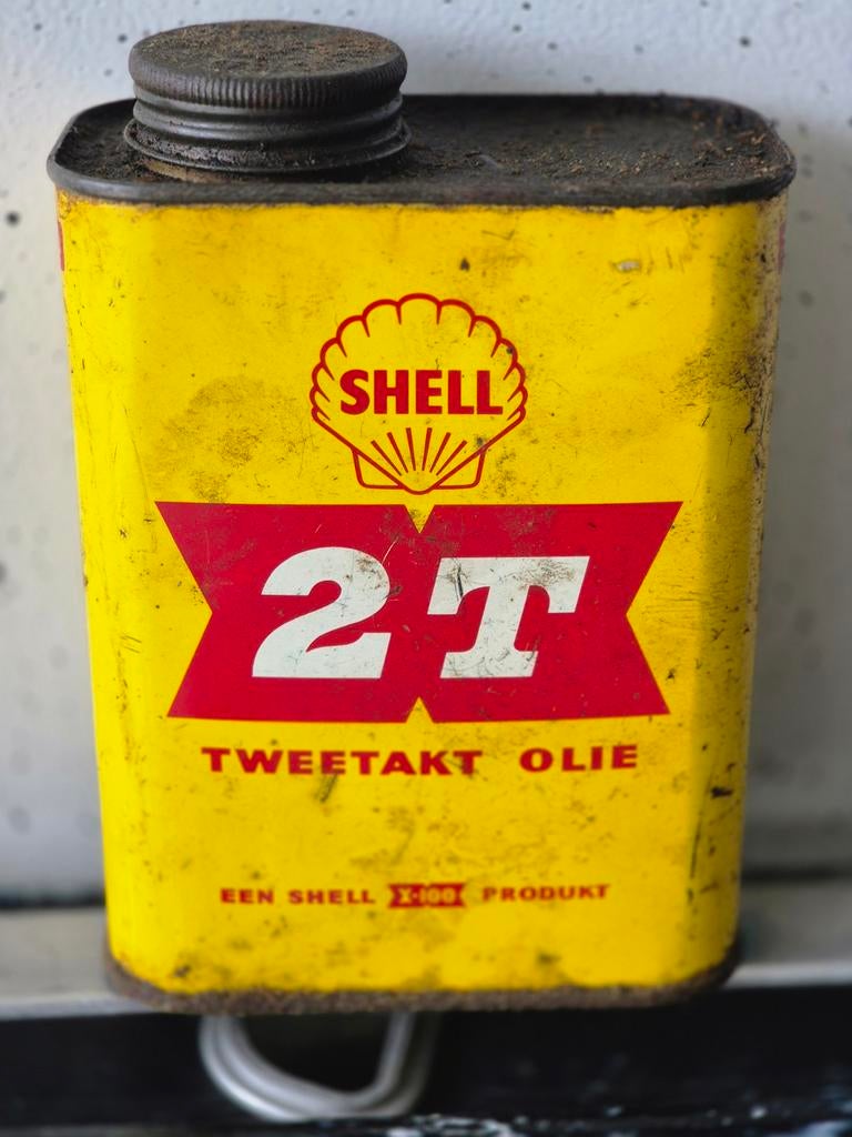 Shell Tweetact Olie blik, Ophalen of Verzenden, Gebruikt, Overige