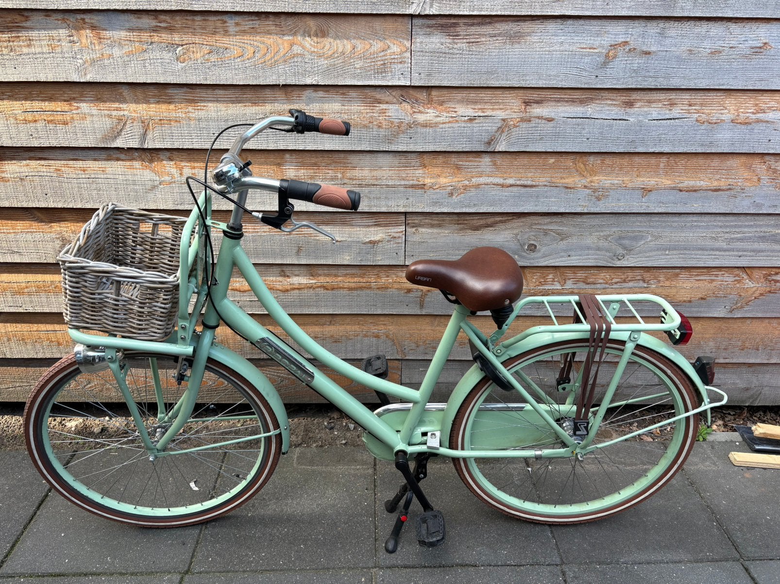 Popal 26 inch mintgroen met mandje, Terugtraprem, Gebruikt, Versnellingen, Ophalen