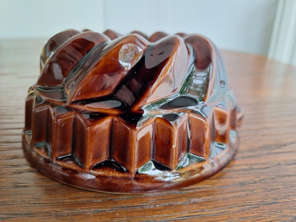 Vintage Bruine Puddingvorm Keramiek, Antiek en Kunst, Antiek | Keramiek en Aardewerk, Ophalen of Verzenden
