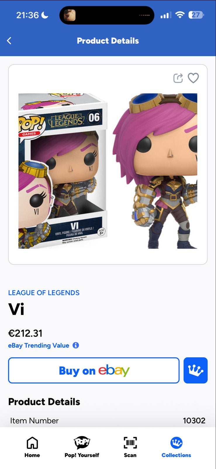 Funko Pop! League of Legends Vi #06 Vinyl Figuur, Verzamelen, Poppetjes en Figuurtjes, Ophalen of Verzenden, Zo goed als nieuw