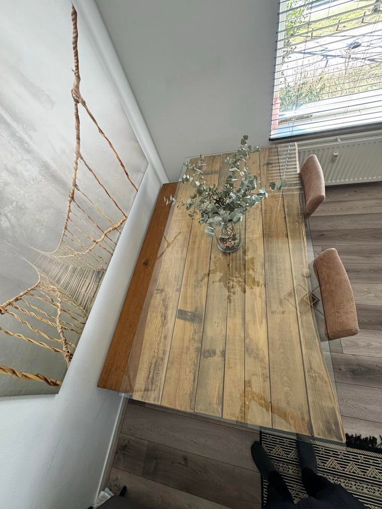 Eettafel & salontafel, Ophalen, Zo goed als nieuw, Eik, Minder dan 4 stoelen