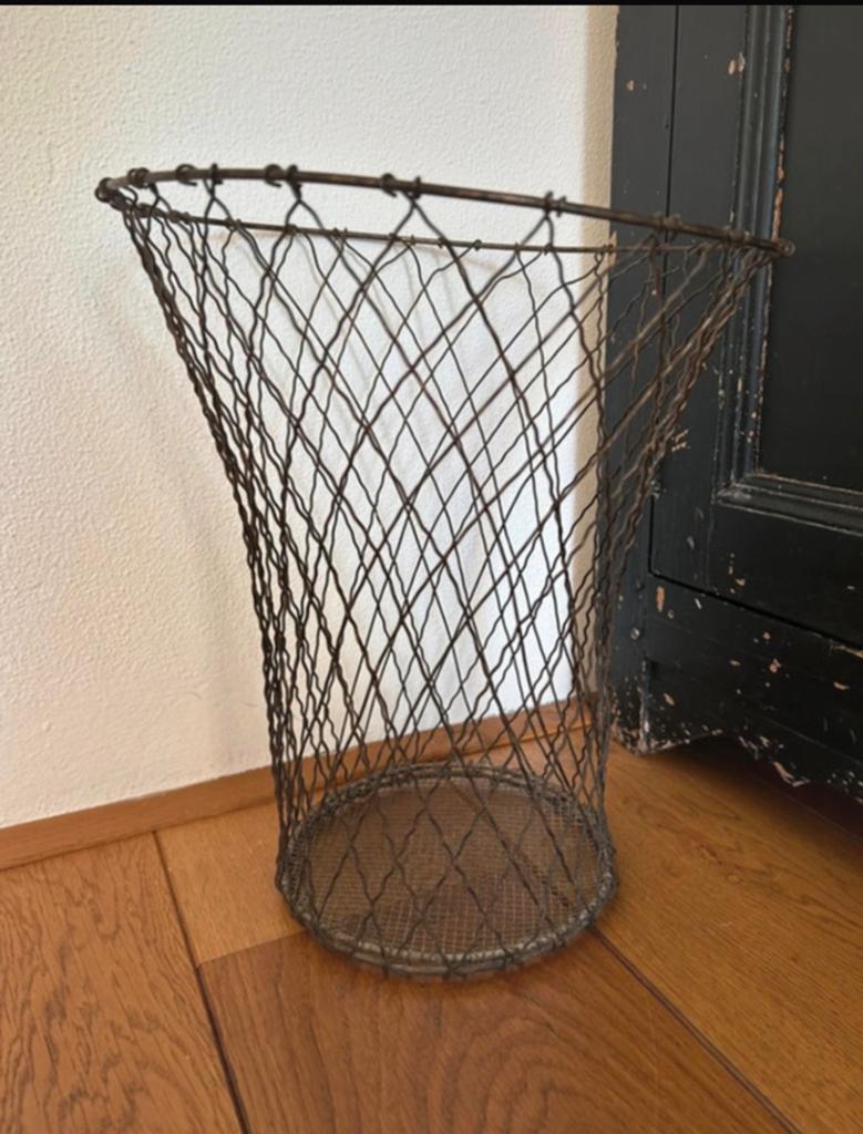 Franse fil de fer mand / prullenbak, Antiek en Kunst, Ophalen of Verzenden