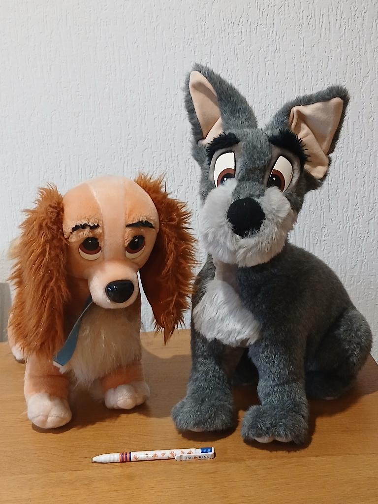 Zeldzame Originele Disney Lady & the Tramp Figuren.Ca. 50 cm, Verzamelen, Disney, Ophalen of Verzenden, Overige figuren, Knuffel