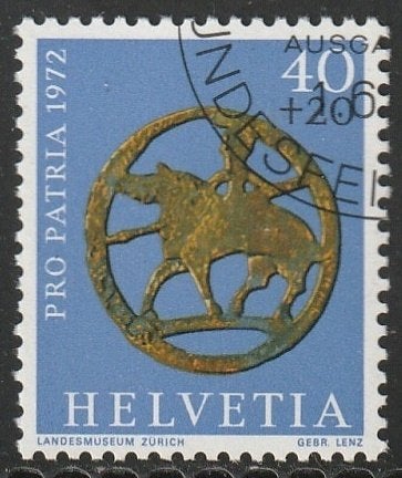 Zwitserland 1972 974 Pro Patria 40c, Gest, Ophalen of Verzenden, Gestempeld