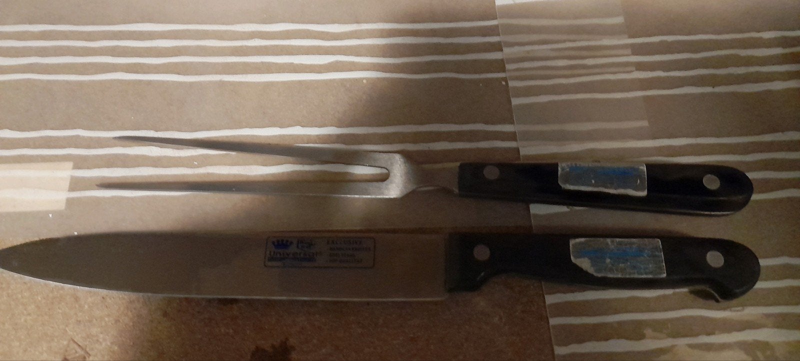 bbq tip Groot vlees serveer bestek set, mes en vleesvork, Tuin en Terras, Barbecue-accessoires, Ophalen of Verzenden, Gebruikt
