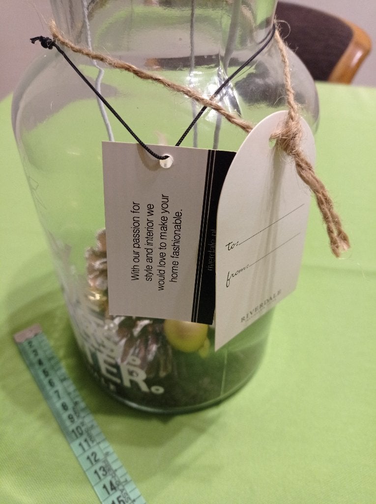 koopje Groot Riverdale Sfeerlicht Windlicht met decoratie, Gebruikt, 26 cm, Ophalen of Verzenden, Glas