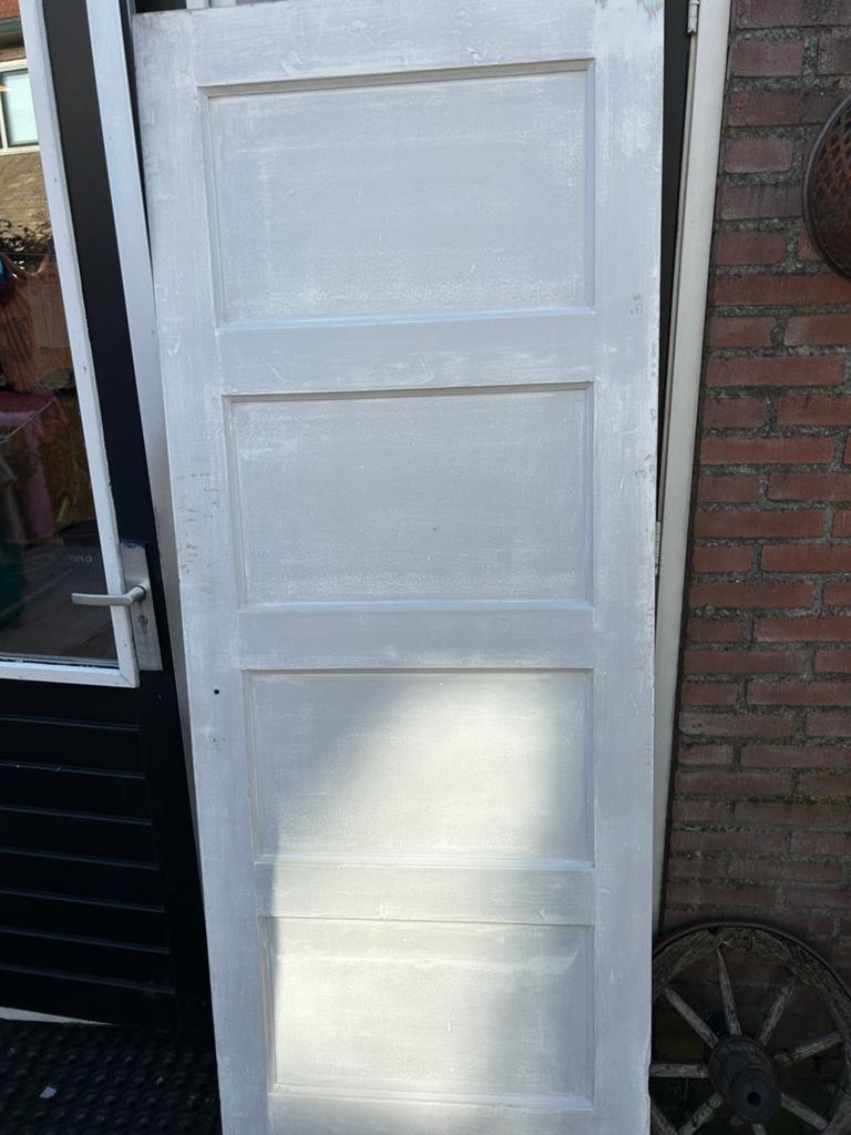 Binnen deur 4 vakken teab, Ophalen, Minder dan 80 cm, Binnendeur, Zo goed als nieuw