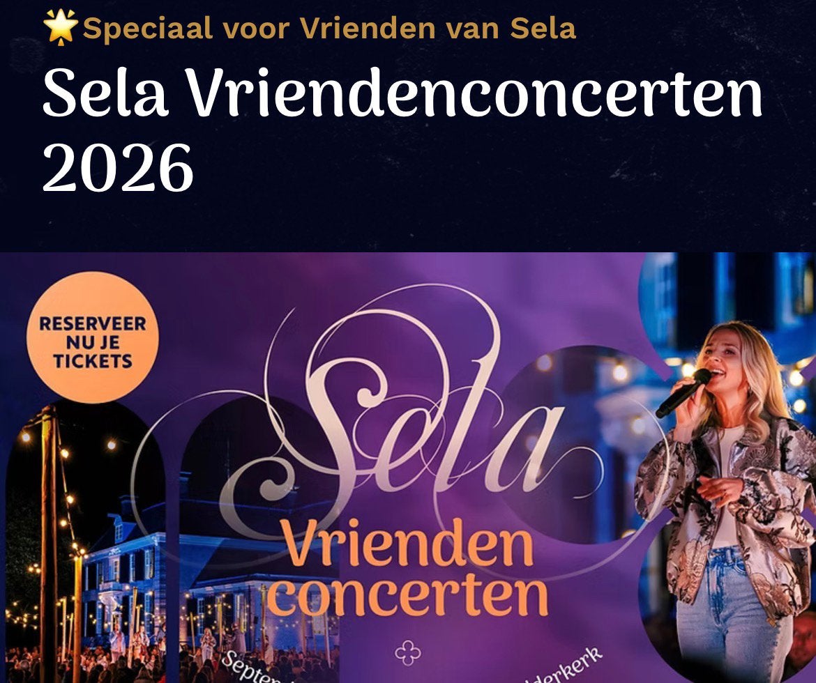 Entreekaart sela vriendenconcert 18/9 Vaasen, Twee personen