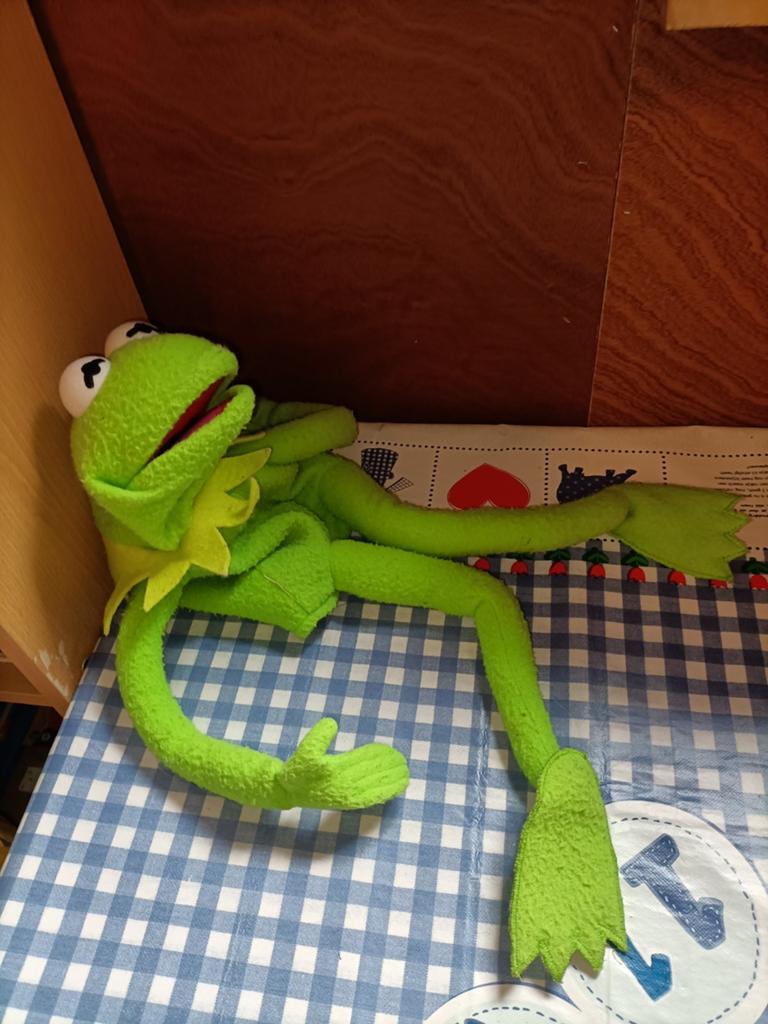 Kermit de Kikker handpop vintage 45 cm groot, Kinderen en Baby's, Speelgoed | Knuffels en Pluche, Ophalen of Verzenden, Zo goed als nieuw