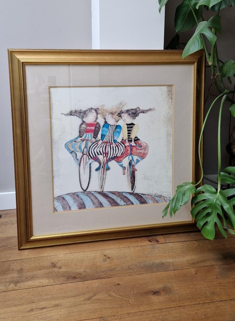 mooi groot kunstwerk van Rodo Boulanger 1976 - 90 cm x 90 cm, Ophalen, Overige typen