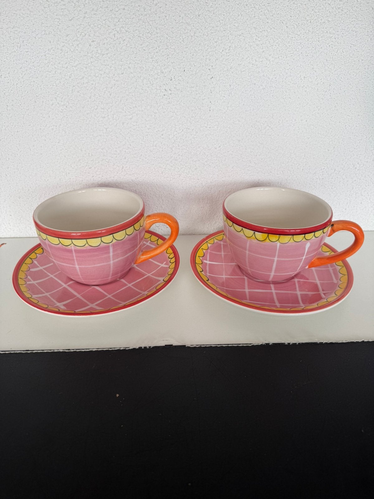 2 kop en schotels blond Amsterdam, Huis en Inrichting, Ophalen of Verzenden, Zo goed als nieuw, Aardewerk, Kop(pen) en/of Schotel(s)