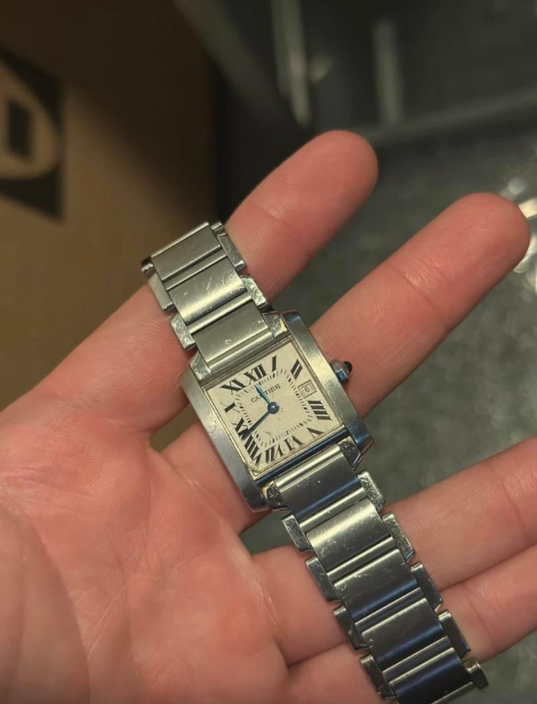 Cartier tank française 30-38mm, Sieraden, Tassen en Uiterlijk, Horloges | Dames, Verzenden, Zo goed als nieuw, Staal, Overige merken