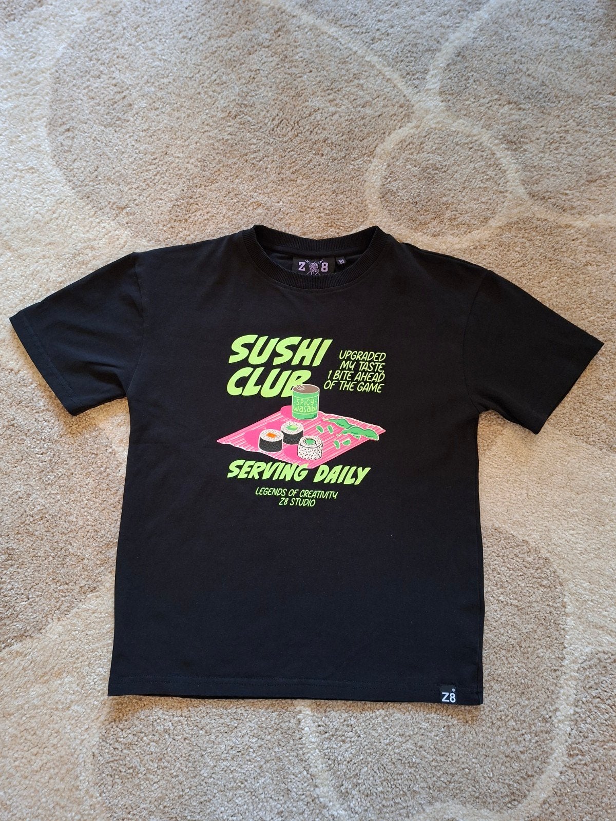Z8 zwart t-shirt met groene print - Maat 128-134, Z8, Nieuw, Ophalen of Verzenden, Shirt of Longsleeve