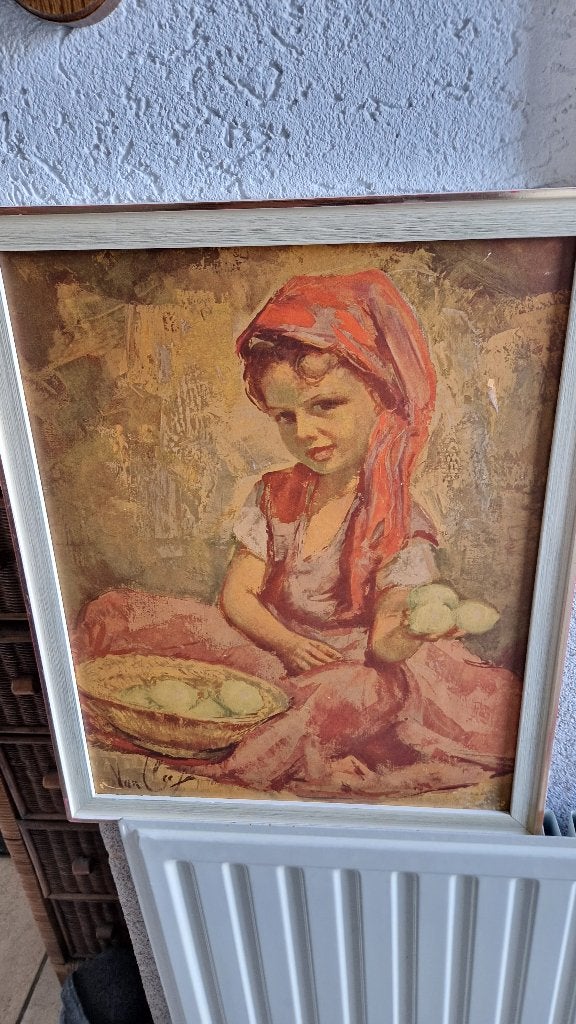 schilderij op paneel jonge vrouw, Ophalen of Verzenden, Portret of Personen