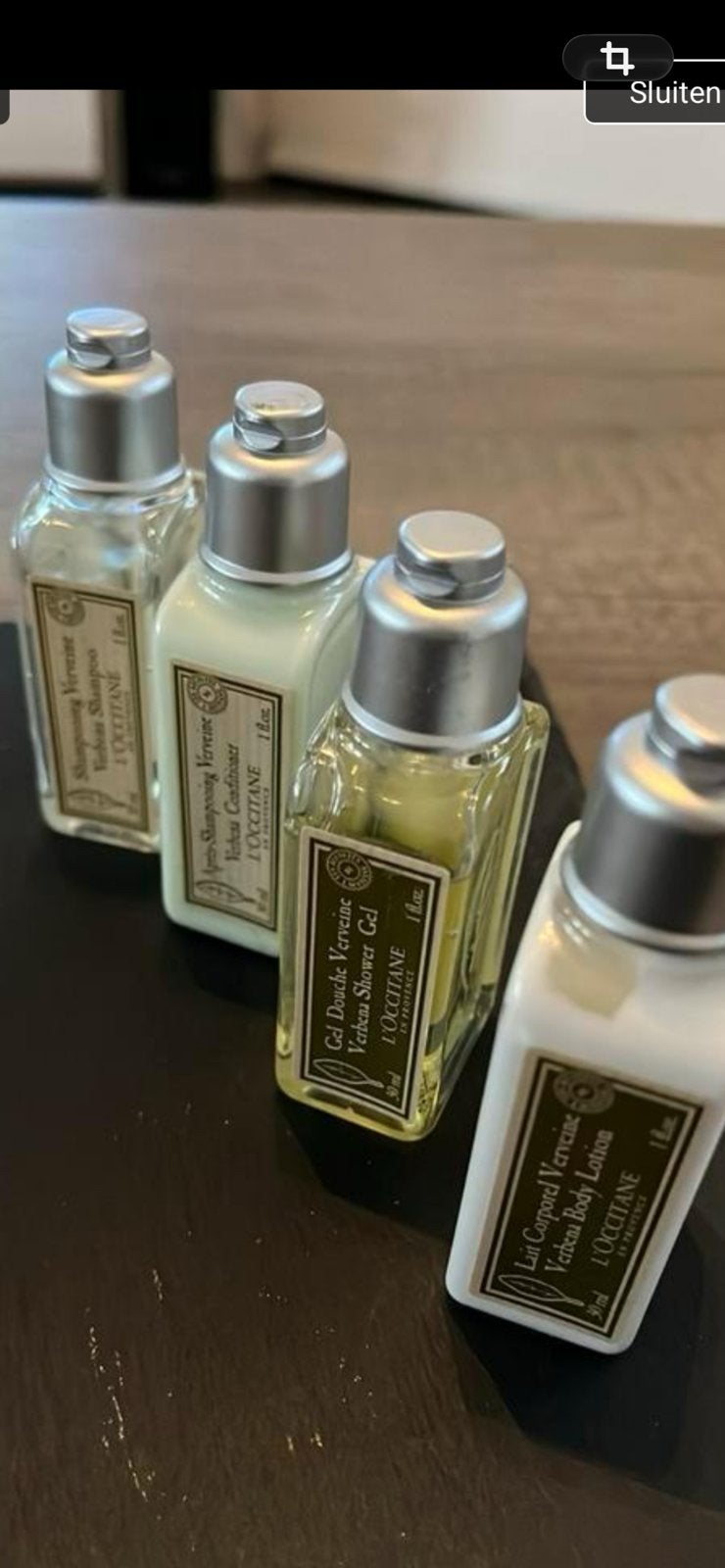4 flesjes bodyverzorging loccitane, Ophalen of Verzenden, Nieuw, Bad & Douche