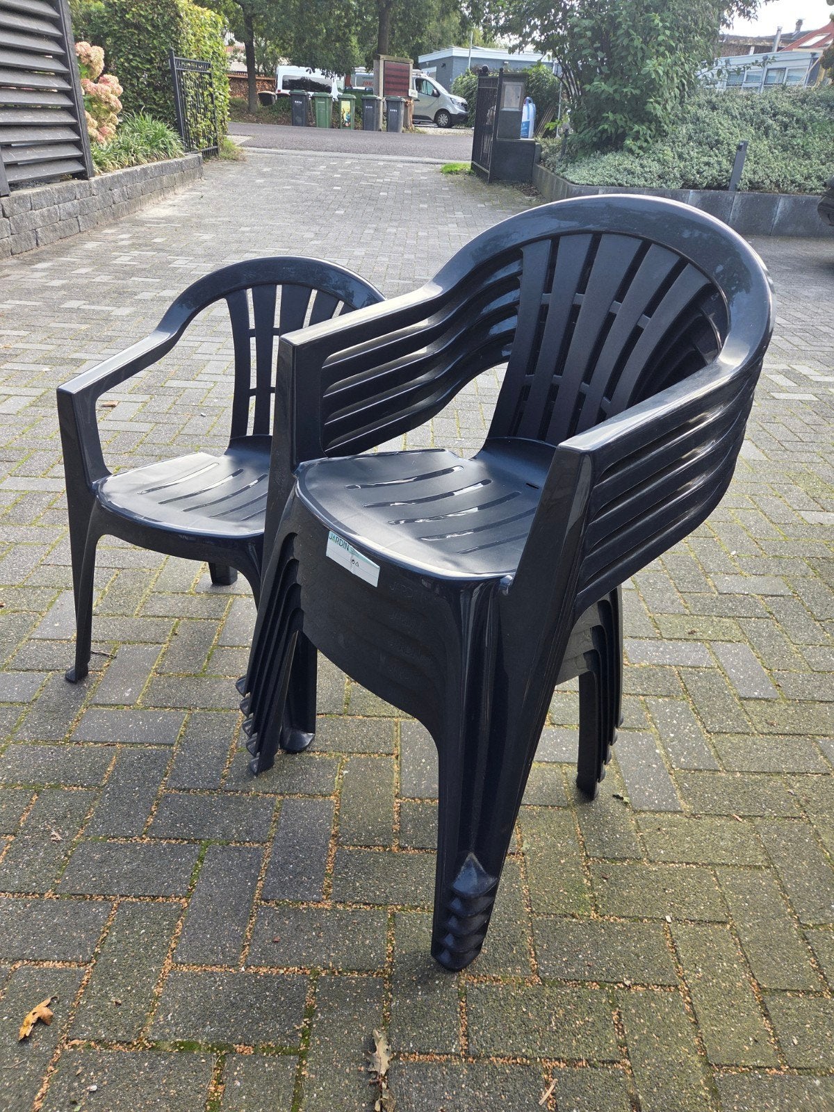 Jardin tuinstoelen - stapelbaar - 6 stuks, Ophalen, Zo goed als nieuw, Kunststof, Stapelbaar