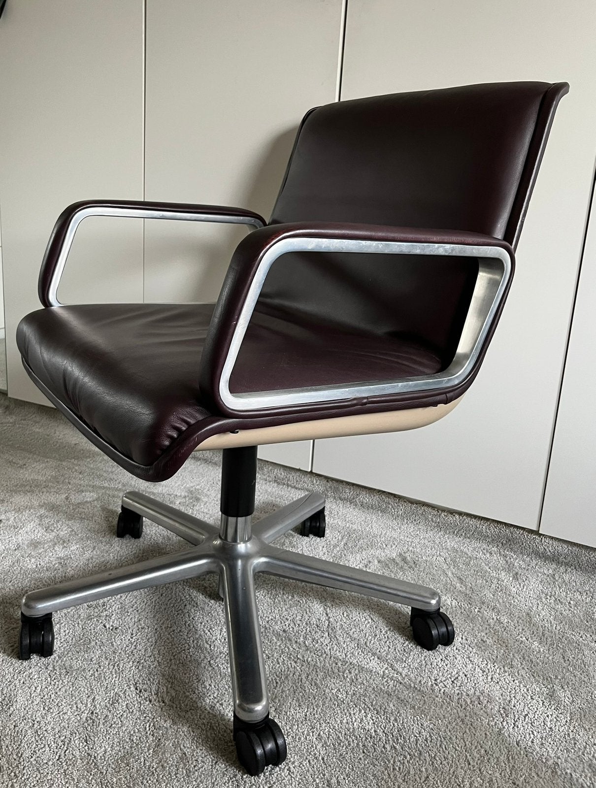 Wilkhahn Delta 2000 Executive Bureaustoel leer 1960’s, Huis en Inrichting, Ophalen, Overige kleuren, Leer, Eén