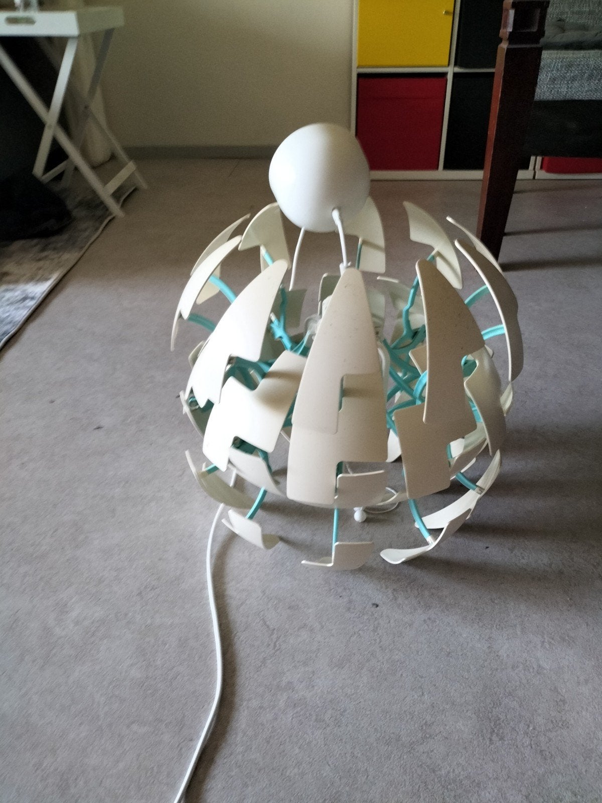 IKEA PS 2014 Hanglamp - Wit/Turquoise, Kunststof, Gebruikt, Modern, Scandinavisch, E27 (groot)
