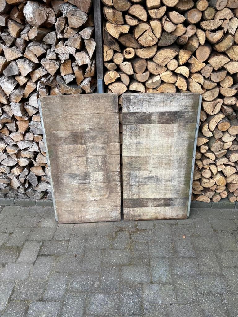 Half steenschot (hardhout 58x110), Tuin en Terras, Ophalen, Gebruikt, Hout