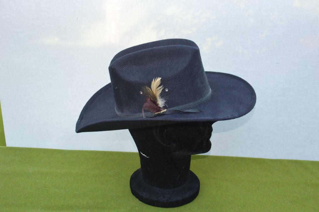 Originele Mexicaanse hoed/ gleufhoed met veertjes Ranch Wear, 60 cm (XL, 7½ inch) of meer, Hoed, Ophalen of Verzenden, Rockmount Ranch Wear