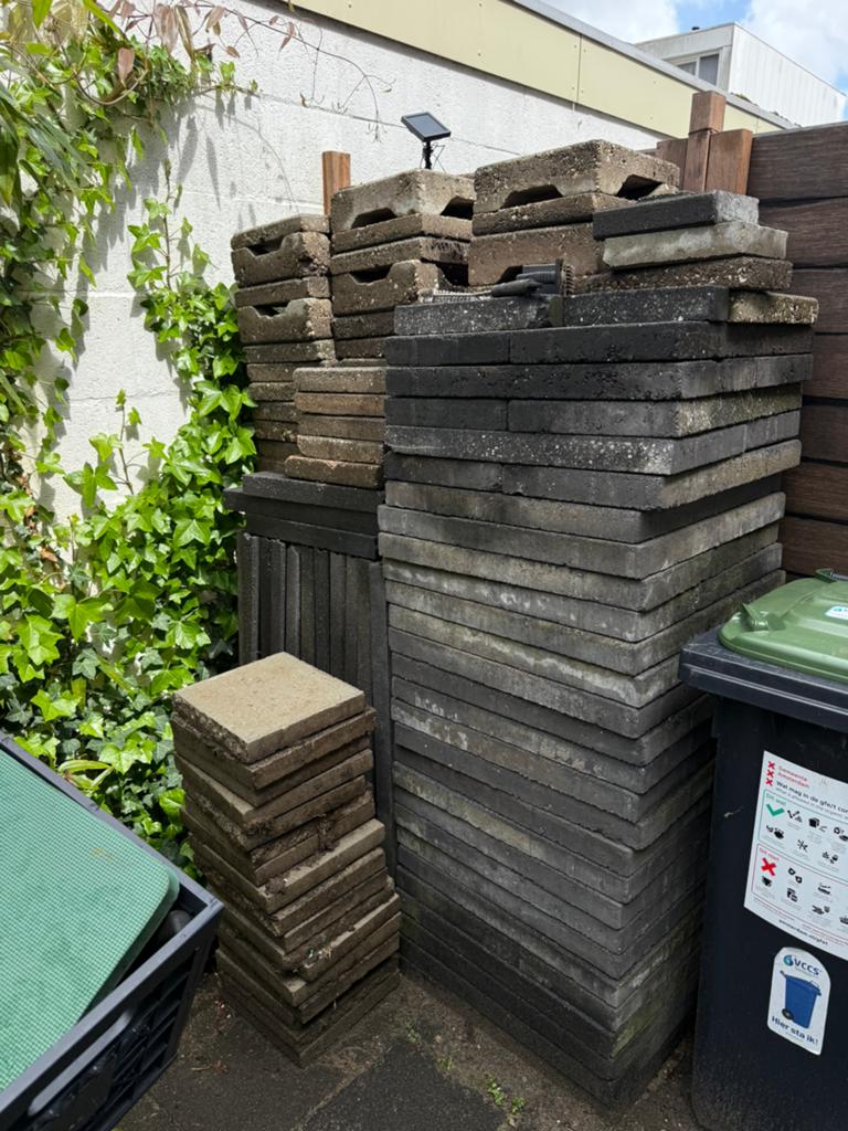 Gebruikte terrastegels en klinkers, Ophalen, Gebruikt, 10 m² of meer, Beton