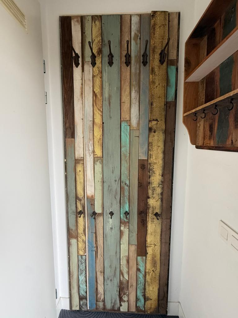 Sfeervolle sloophouten set, Wandkapstok, Ophalen of Verzenden, Zo goed als nieuw, Minder dan 100 cm