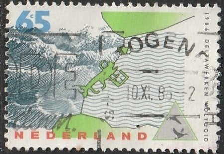 Nederland 1986 1361 Deltawerken 65c, Gest Den Bosch, Postzegels en Munten, Postzegels | Nederland, Ophalen of Verzenden, Na 1940