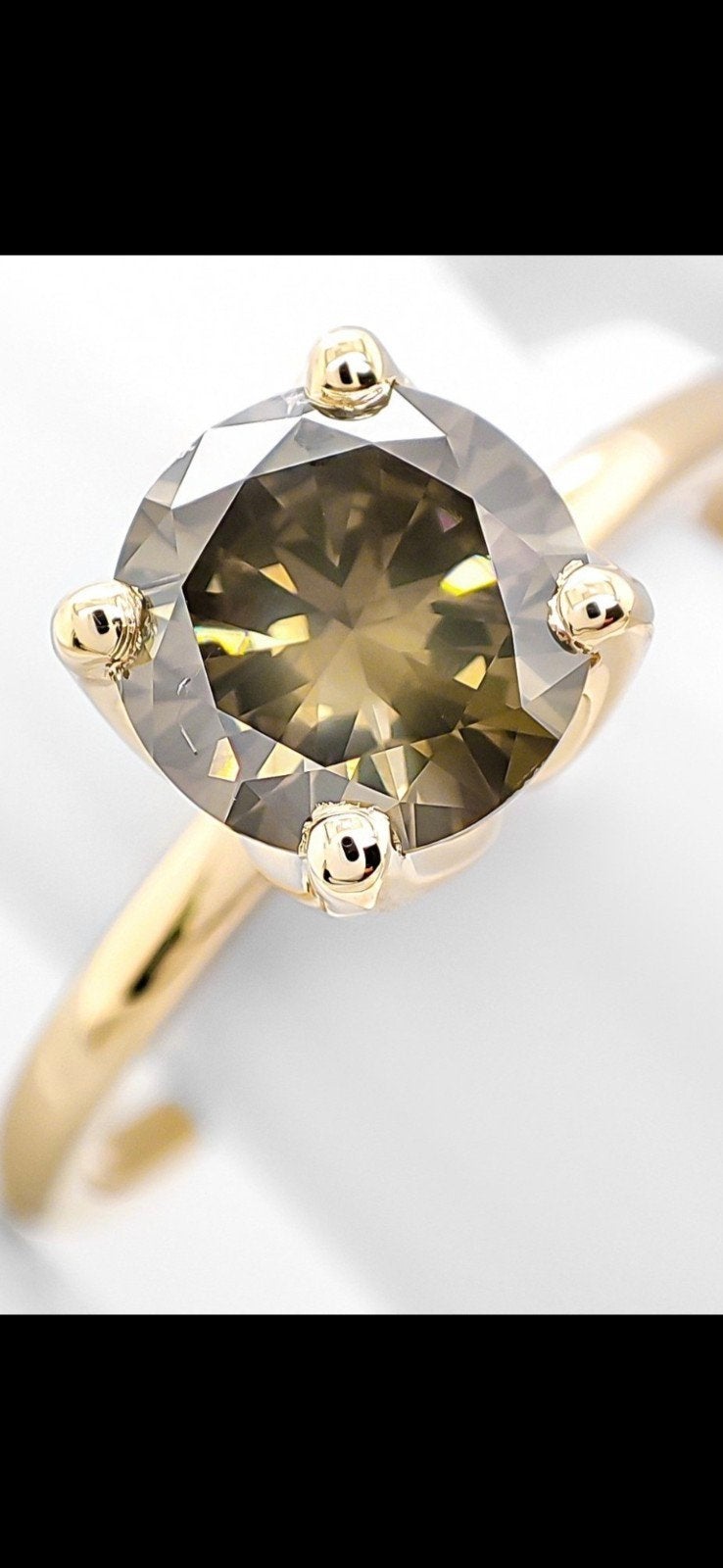Natural Fancy Deep Chameleon Diamant 1.05ct Gouden ring, Sieraden, Tassen en Uiterlijk, Ringen, Ophalen, Nieuw, Met edelsteen