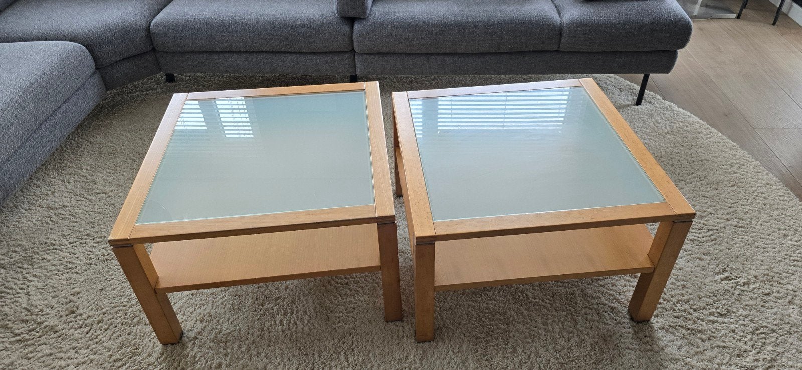 Twee Hülsta salontafels., Ophalen, Gebruikt, 50 tot 100 cm, Vierkant