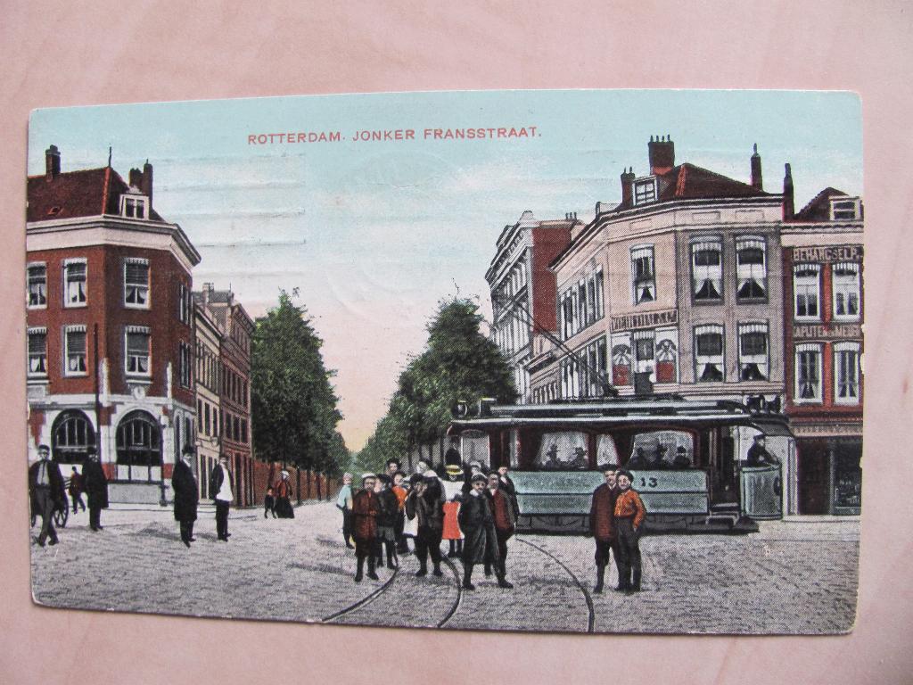 Rotterdam 1909 Jonker Fransstraat met trammetje, Verzamelen, Ansichtkaarten | Nederland, Ophalen of Verzenden, Voor 1920, Gelopen