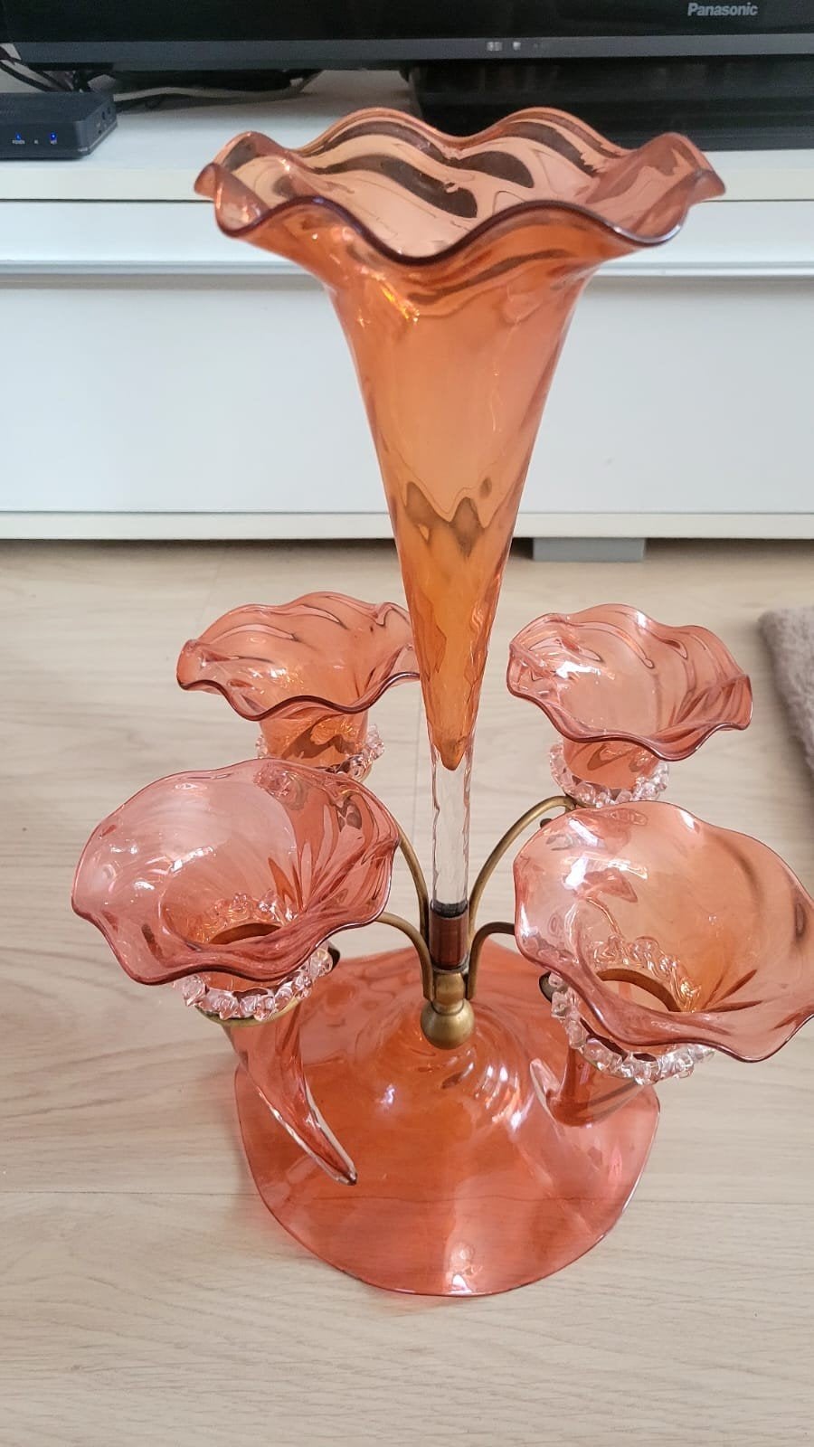 Vintage Murano glazen bloemenkandelaar/vaas, Antiek en Kunst, Ophalen