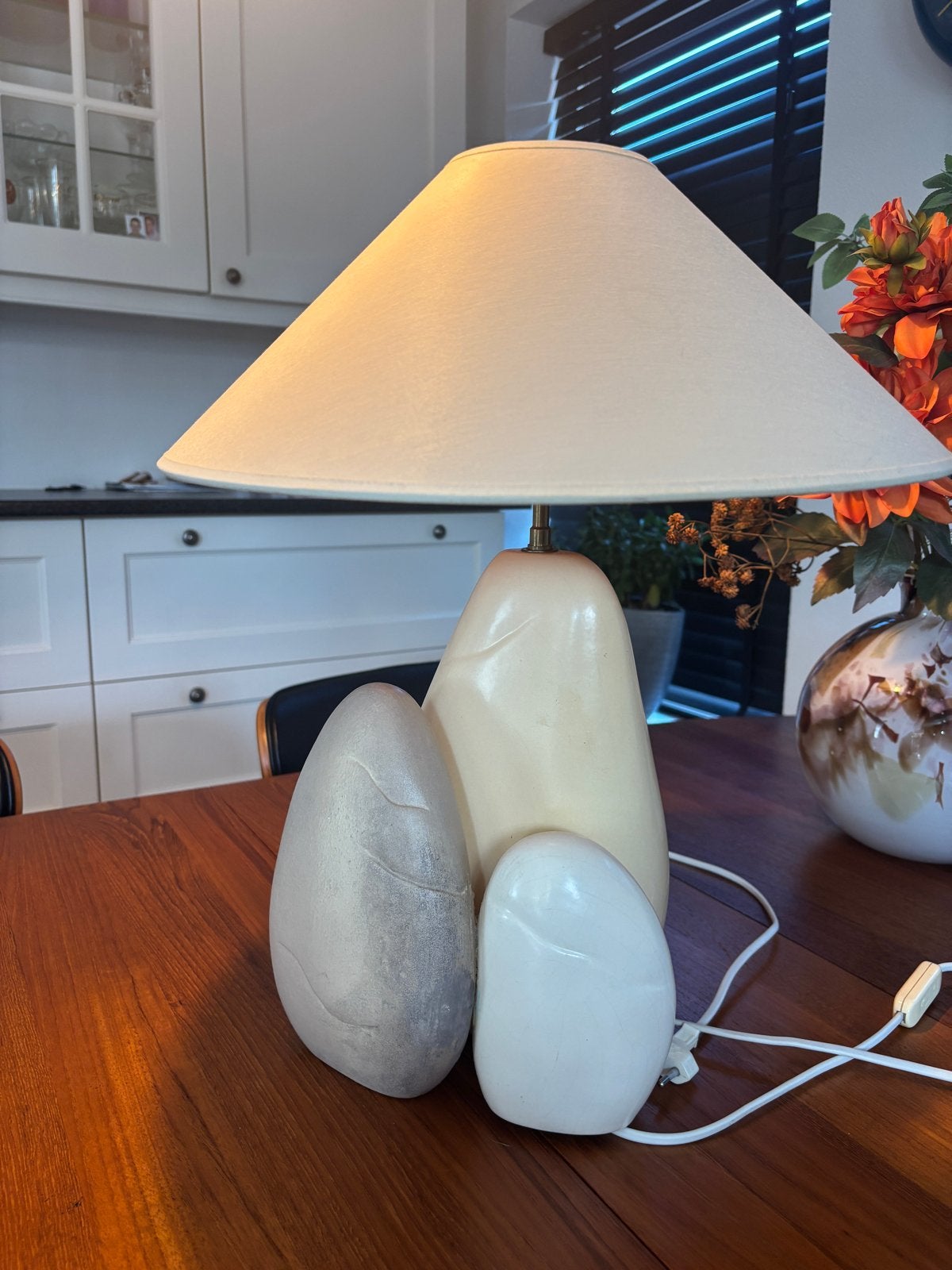 Tafellamp François Chatain "De Galets" - Jaren '60-'80, Beige, Met schakelaar, Gebruikt, Overige merken