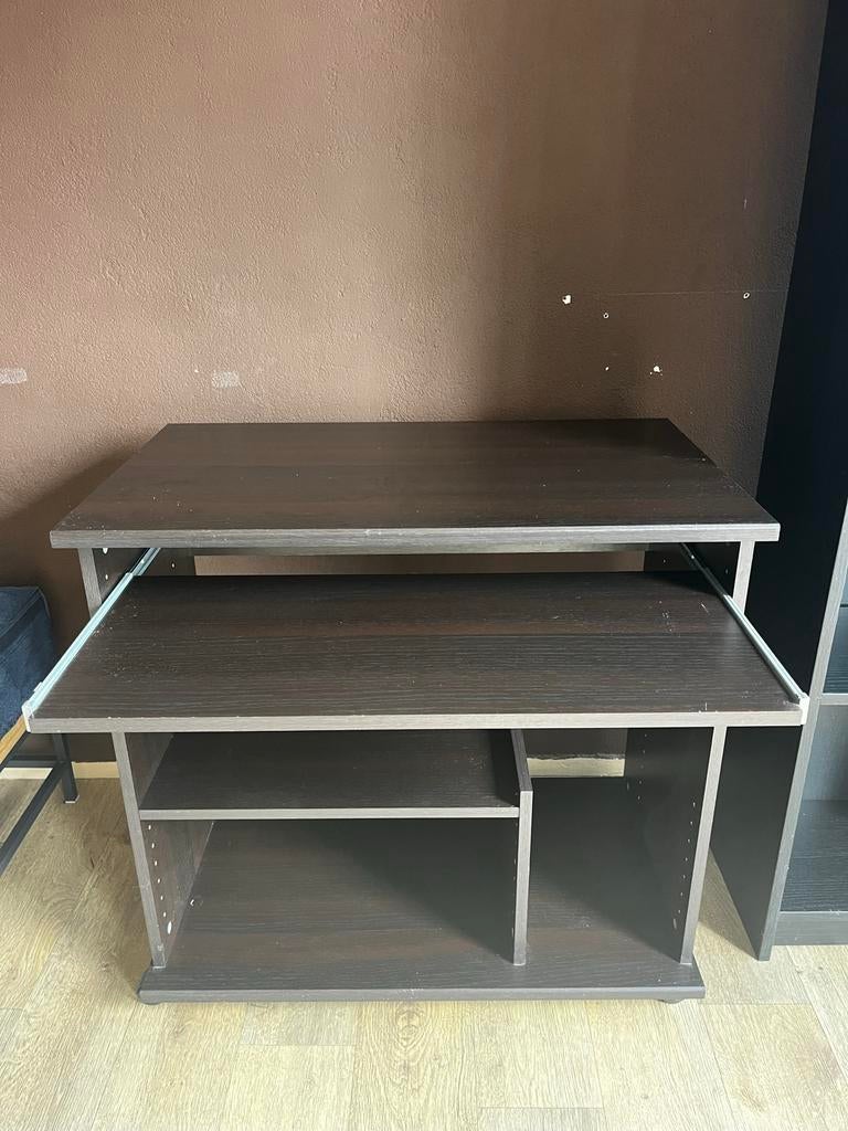 Compact computerbureau met uitschuifbaar toetsenbordblad, Ophalen, Gebruikt, 70 tot 120 cm, 40 tot 80 cm