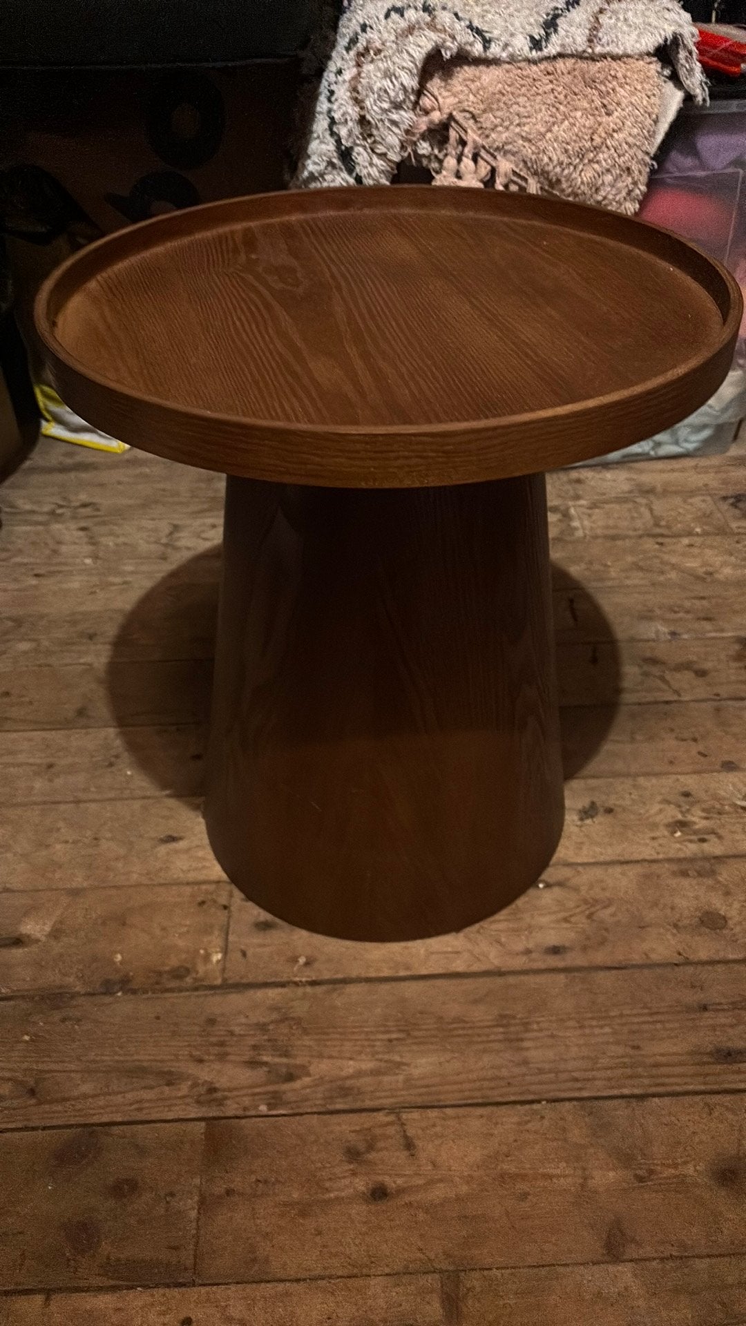 Houten bijzettafel xenos rond , rondo groot, Ophalen, Zo goed als nieuw, Rond, Minder dan 55 cm